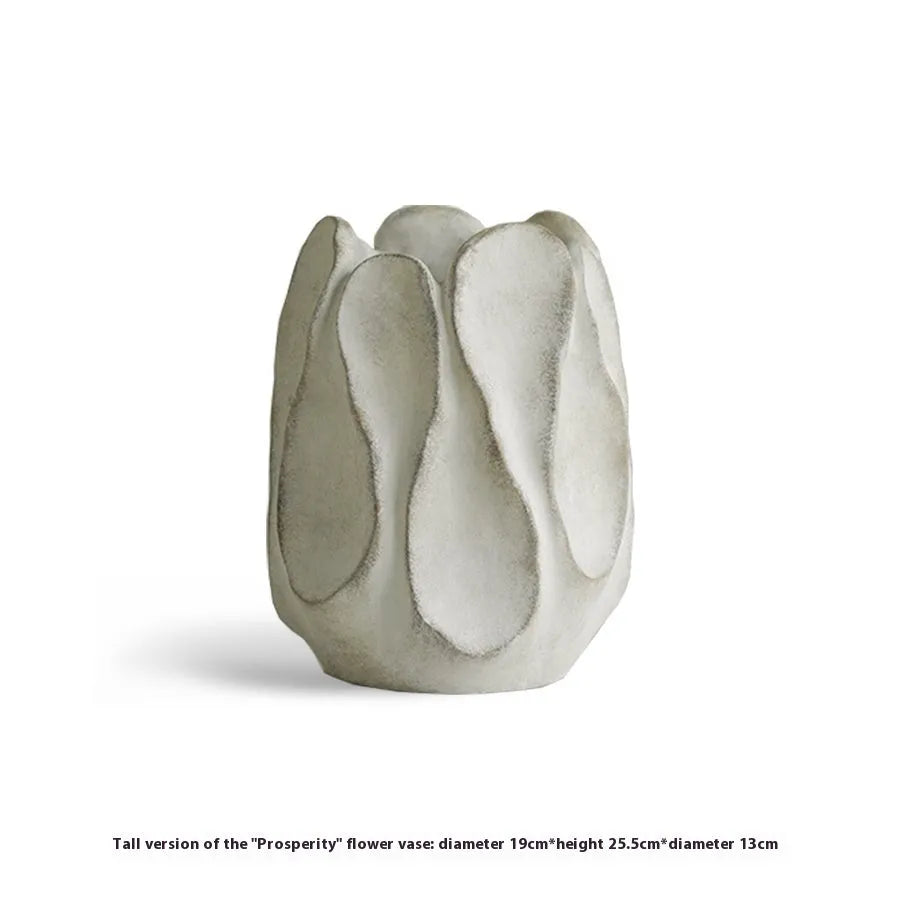 Irregular handmade ceramic vase in magnesium clay for flower arrangements and home decoration