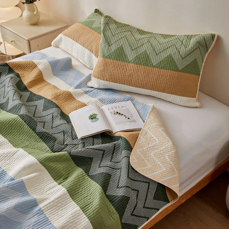 Pure cotton printed bed sheet three-piece set in modern simplicity style for 2.2 metre beds