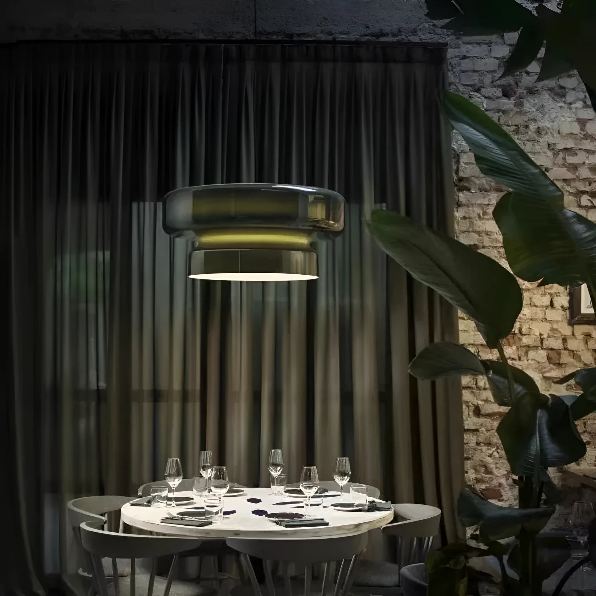 Modern glass chandelier in brown green milky white or purple with 36cm dimensions for bedroom and bar lighting