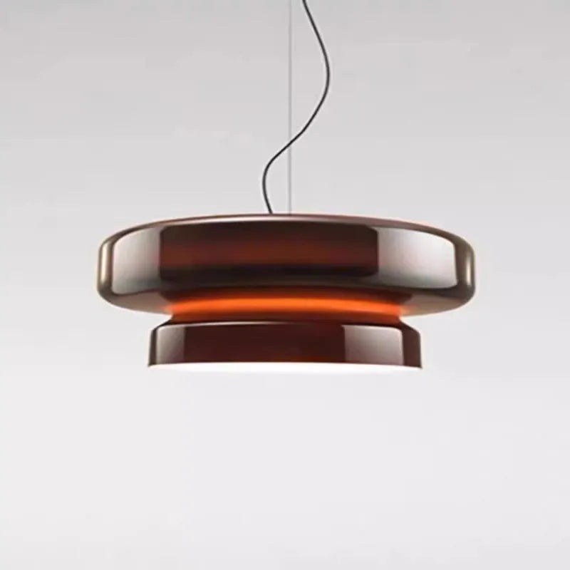 Modern glass chandelier in brown green milky white or purple with 36cm dimensions for bedroom and bar lighting