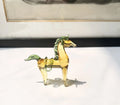 Brown and white glazed horse office decoration ornament with modern simplicity style