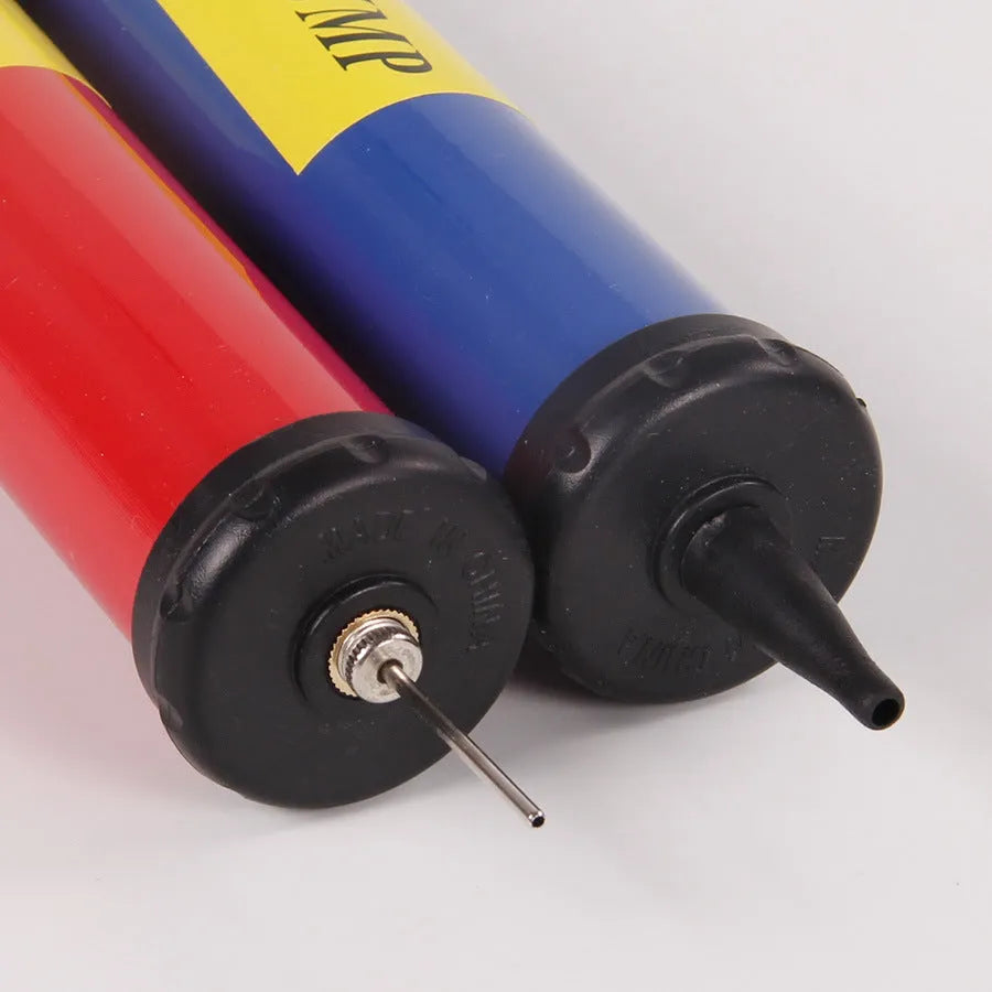 Mixed colour plastic manual pump for basketballs, footballs, volleyballs, and balloons