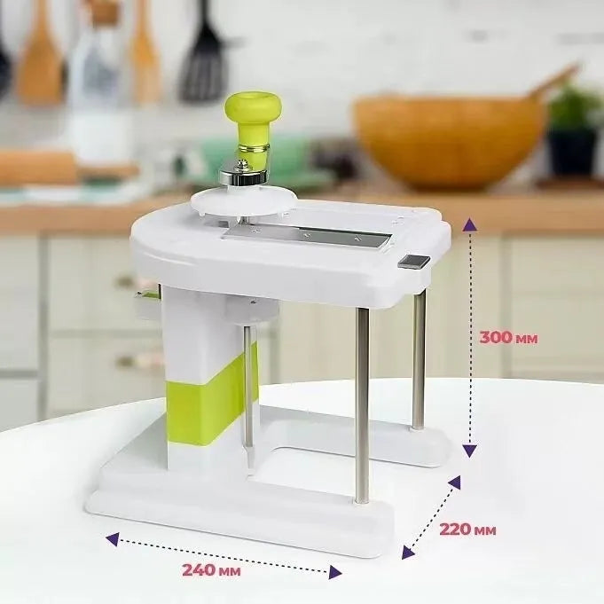 Beige stainless steel household vegetable slicer chopper with spiralizer function