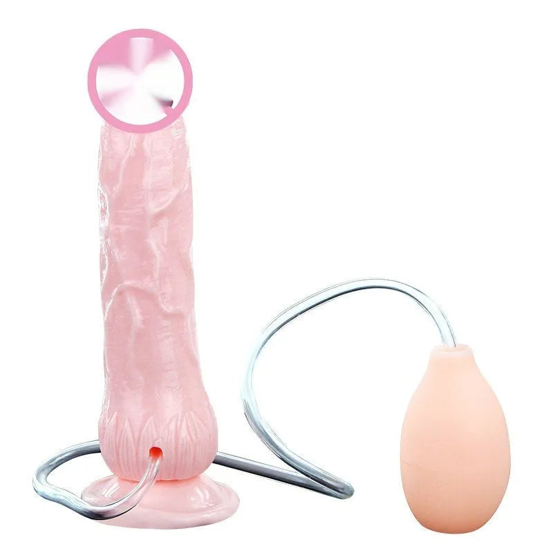 Flesh-coloured suction cup dildo adult toy showing 200mm length and strong suction cup base.
