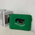 Embroidered animal design laptop sleeve in polyester for 13 to 15 inch laptops.