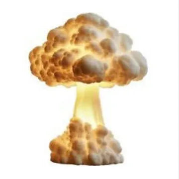 Mushroom cloud shaped table lamp with USB socket power connection