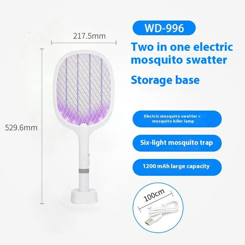 Rechargeable electric mosquito swatter with ABS plastic shell for indoor insect control in 11-20 square metre rooms