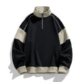 Men's hooded corduroy sweater with drop shoulders and loose lapels in rabbit fur fabric