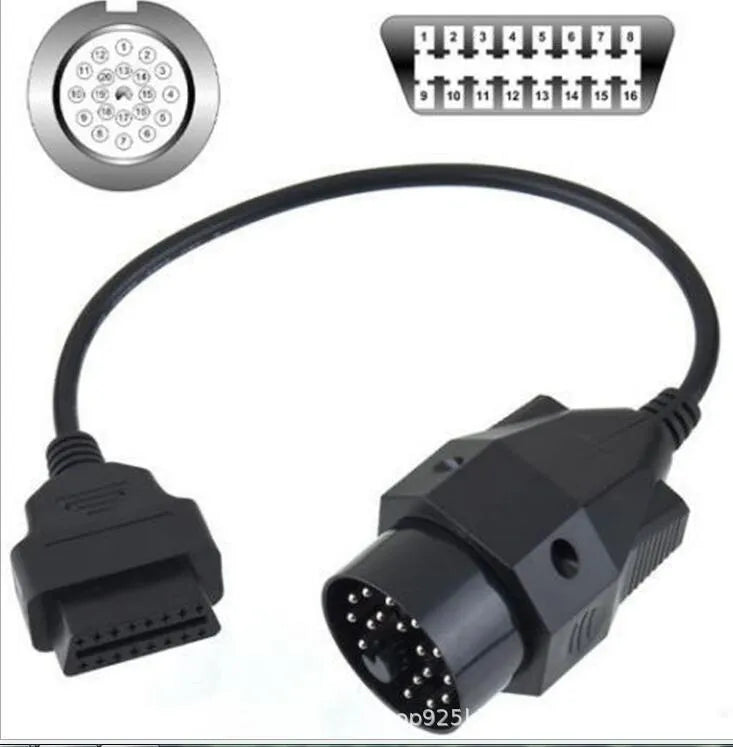 OBD2 BMW diagnostic adapter cable converting 20-pin to 16-pin connector