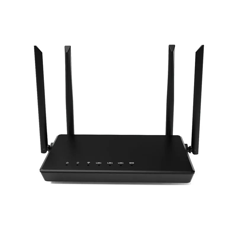 Portable 300 metre home WiFi router with metal chassis showing network ports
