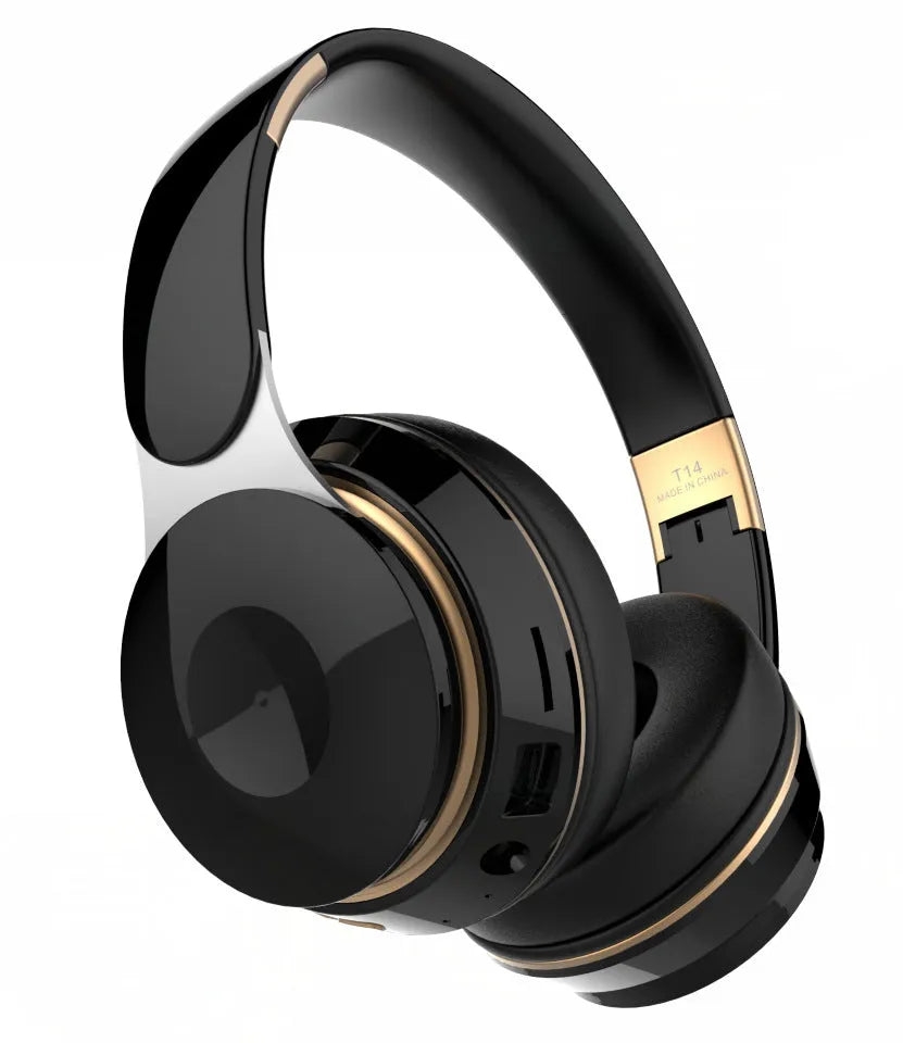 Foldable wireless Bluetooth headset earphone in black, white, green, blue, or pink colour
