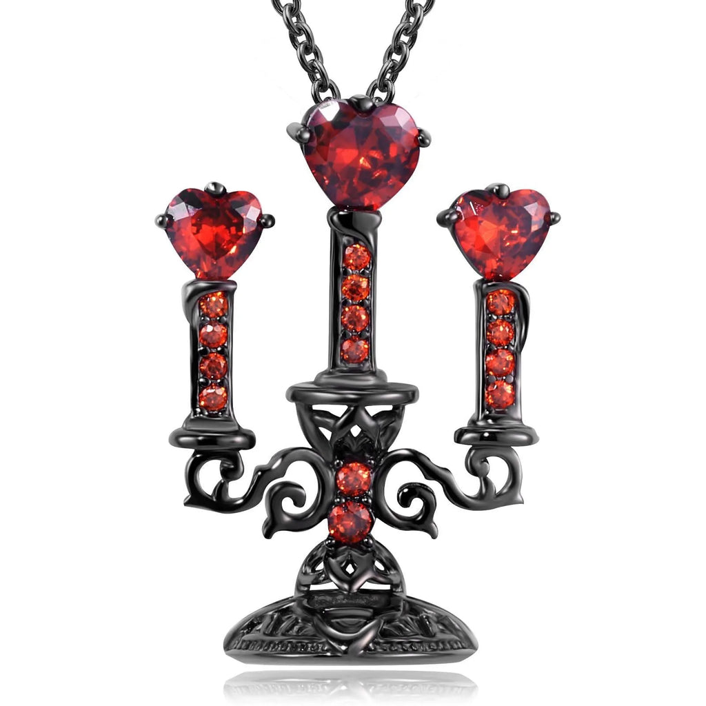Retro candlestick gothic clavicle chain necklace with cross chain design