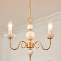 Retro French vintage milk glass and copper chandelier, three-head ceiling light, 45cm diameter, 37cm height, 220V