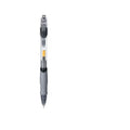 A plastic gel pen with a 0.5mm fine tip, shown in neutral colour with black, blue, and red ink refill options.