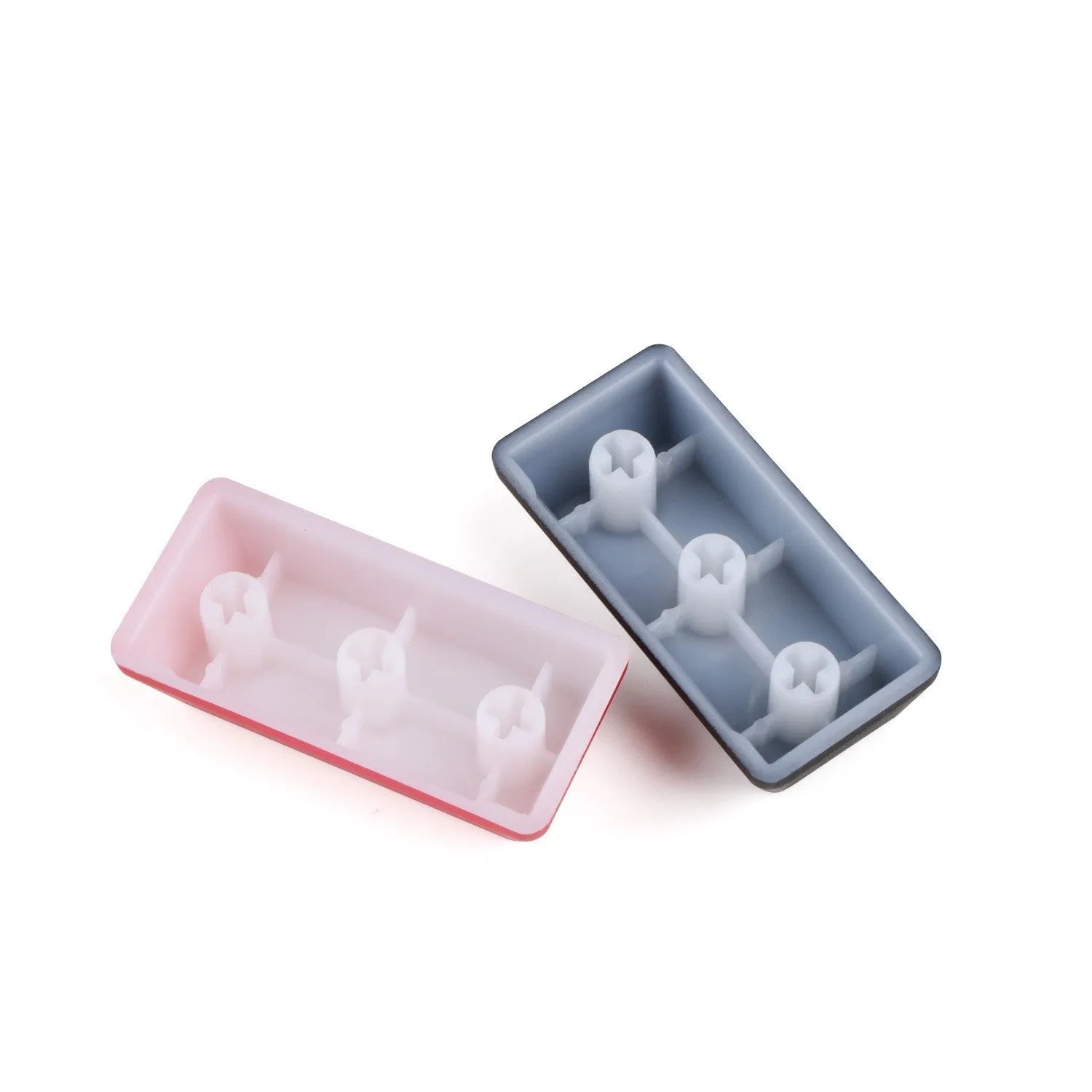 Transparent mechanical keyboard key cap with red safety evacuation exit symbol for backspace key.