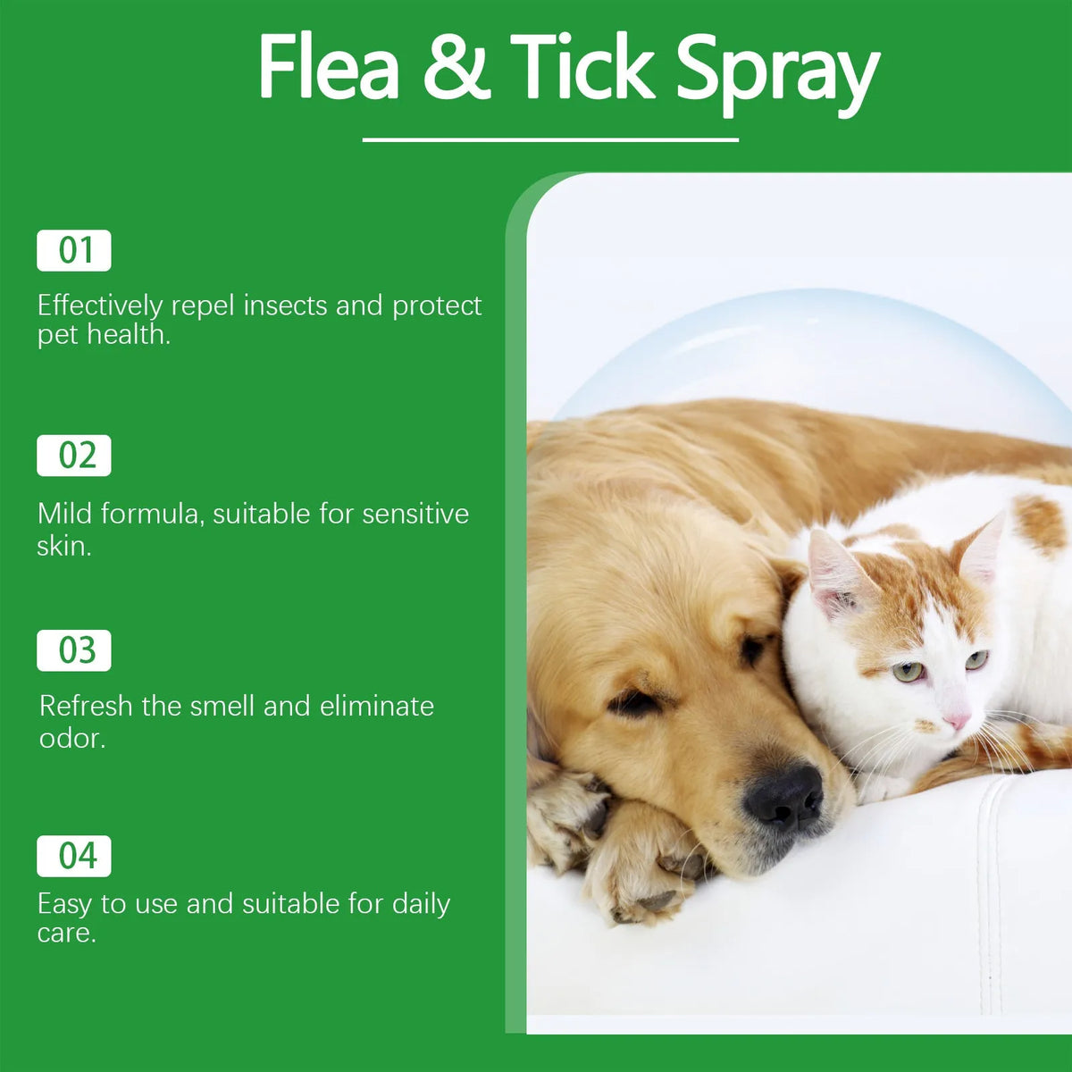 100ml dog insect repellent spray bottle for daily gentle cleaning and coat care