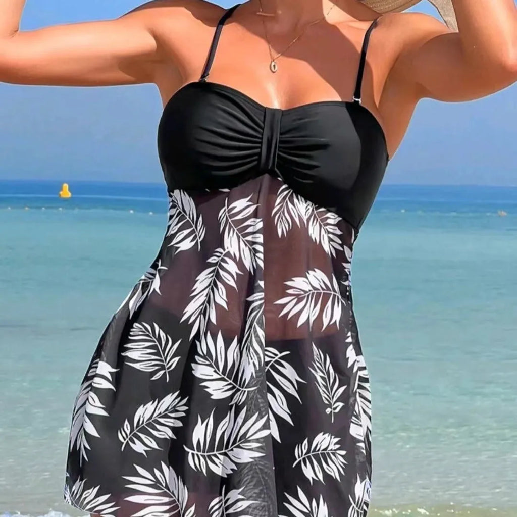 Women's high waist swimsuit boxers in black, blue and peacock green colours with mesh fabric
