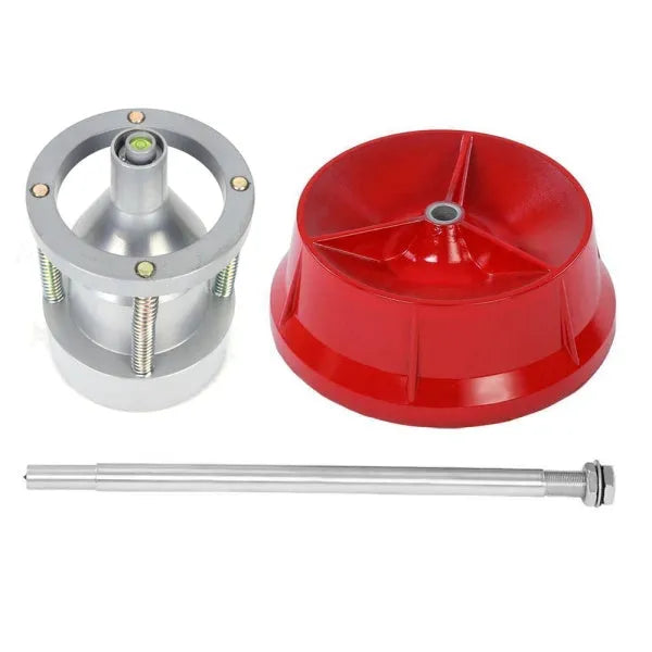 Portable wheel hub balancer with aluminium head and bull's eye level for tyre balancing
