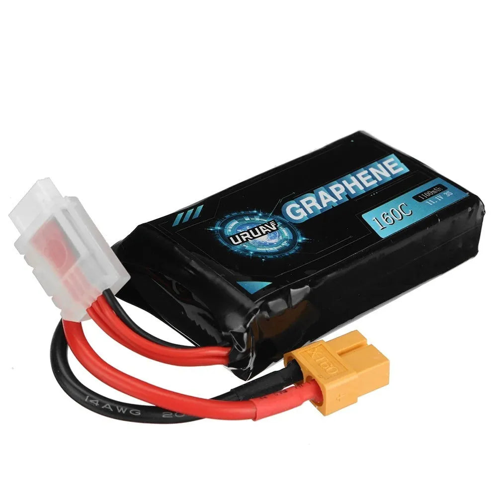 Black rectangular 7.4V 1200mAh lithium battery for remote control cars and model boats