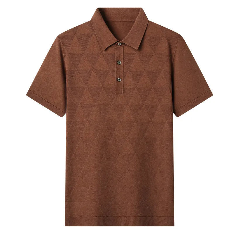 Men's thin ice silk short sleeve T-shirt in lyocell fabric, showing quick-dry properties and colour options