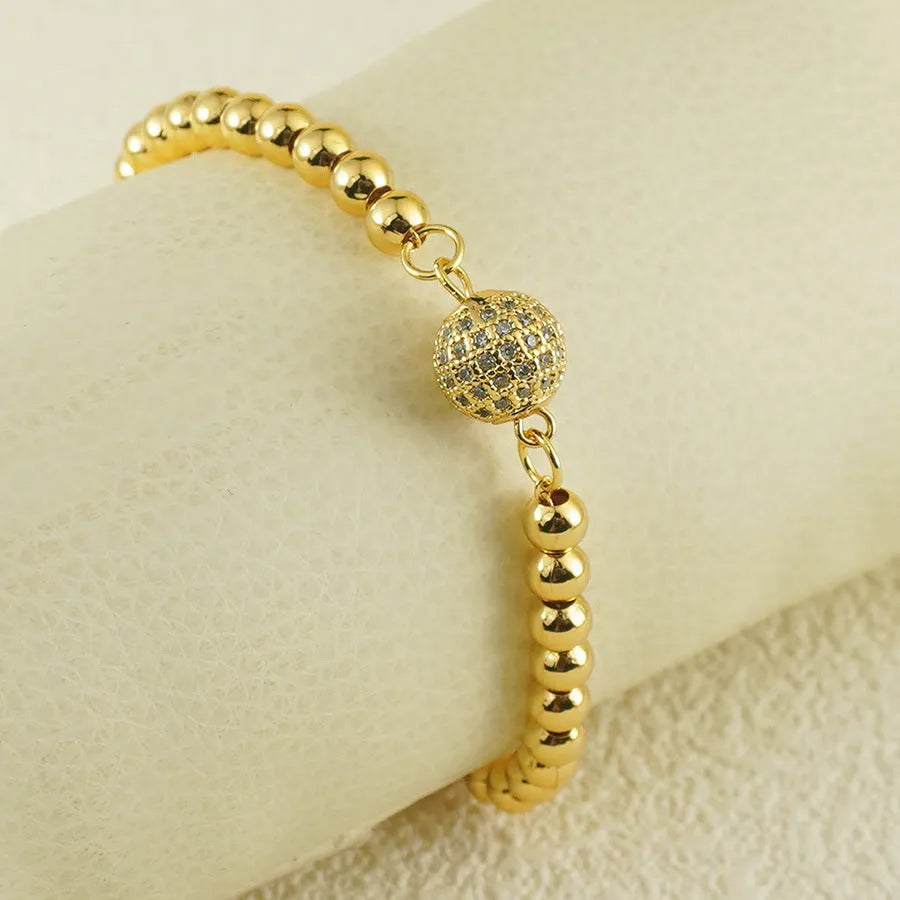 Copper bracelet with zircon stones in Arabic style heart shape for women