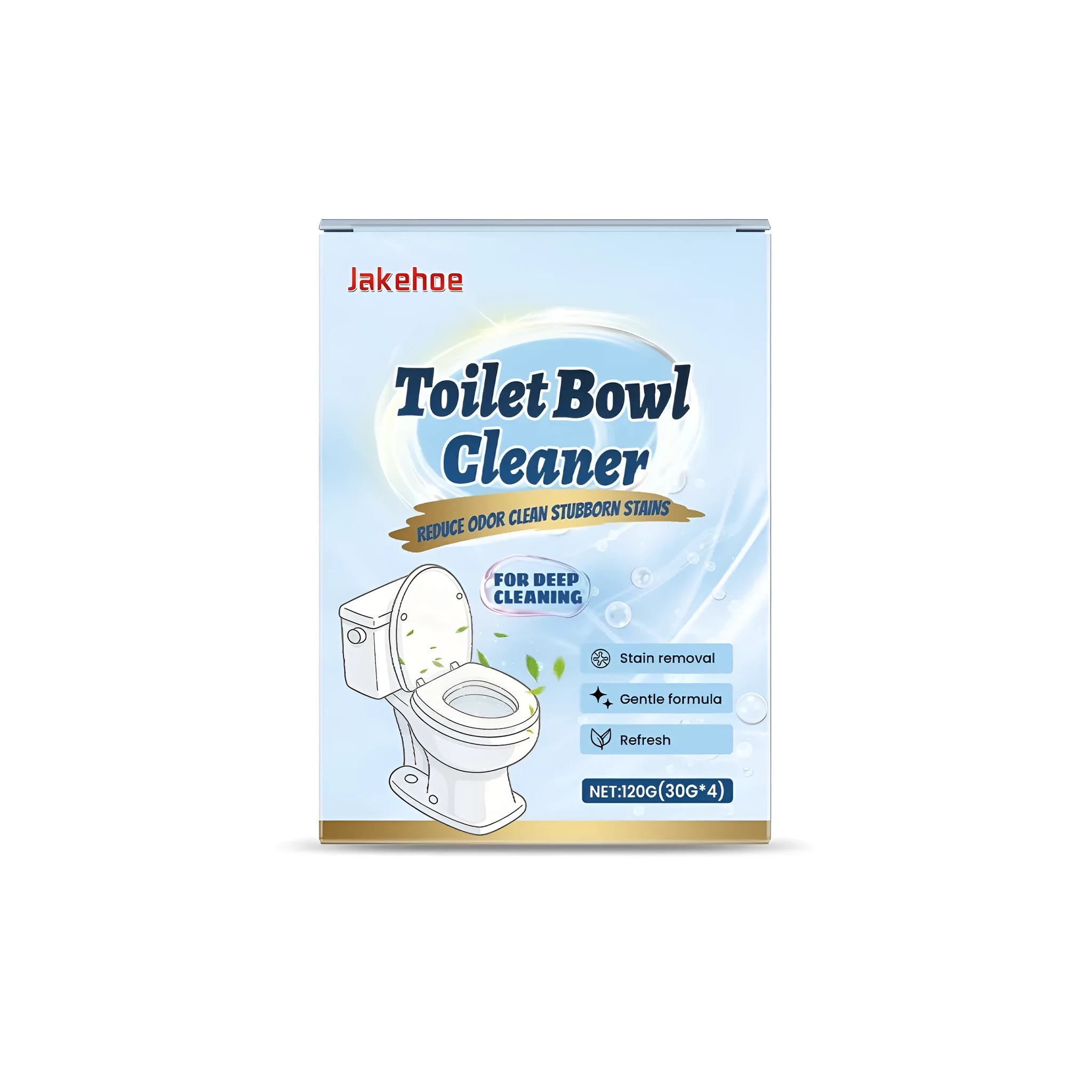Toilet cleaning powder pack with four individual sachets, total 120g