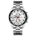 Business calendar waterproof quartz watch showing multiple colour variations with 10mm thickness