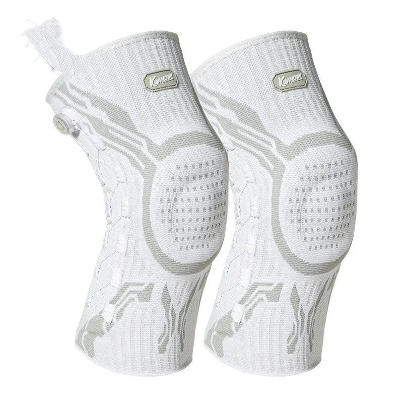 Grey-white left and right knee pads for sports protection in adult sizes M L XL