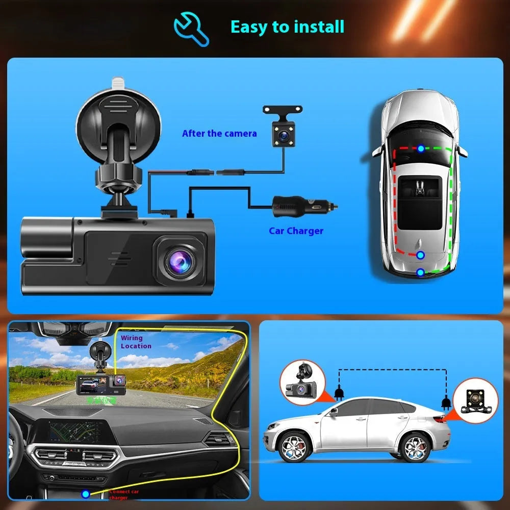 WiFi-enabled driving recorder with 2.0 inch screen showing reversing image display