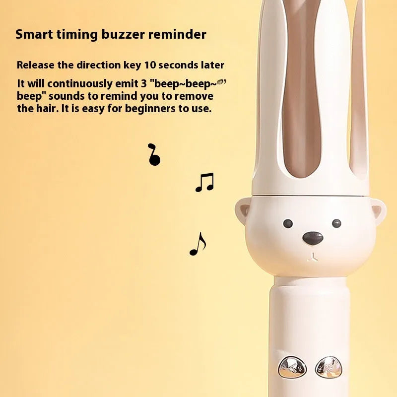 Beige anion automatic hair curler with FS-H208 negative ion technology and multiple plug options