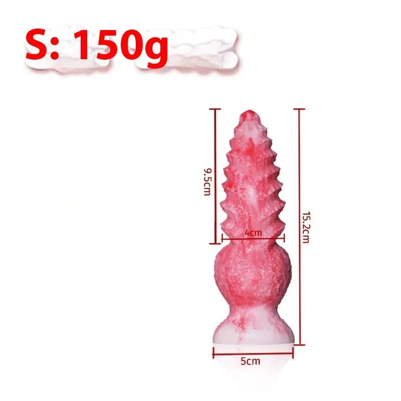 Pink platinum silicone penis-shaped women's masturbation device with Berserker S and M options