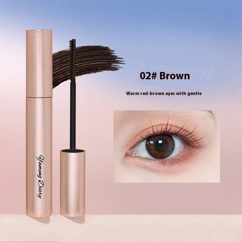 Long curling long-lasting mascara in black and brown shades with applicator