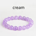 Lavender amethyst crystal bracelet with round beads showing water ripple design in light purple colour