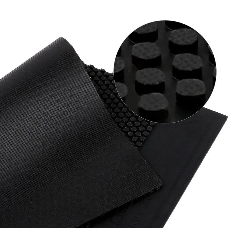 Table tennis rubber sheet with small particle pimpled surface in black colour
