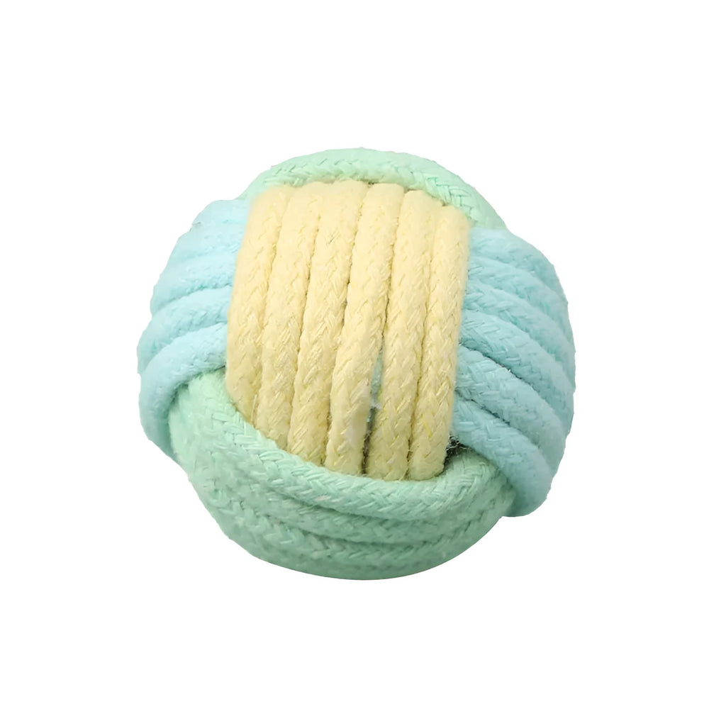 Handmade cat hairball plush toy made from cotton balls in blue powder colour