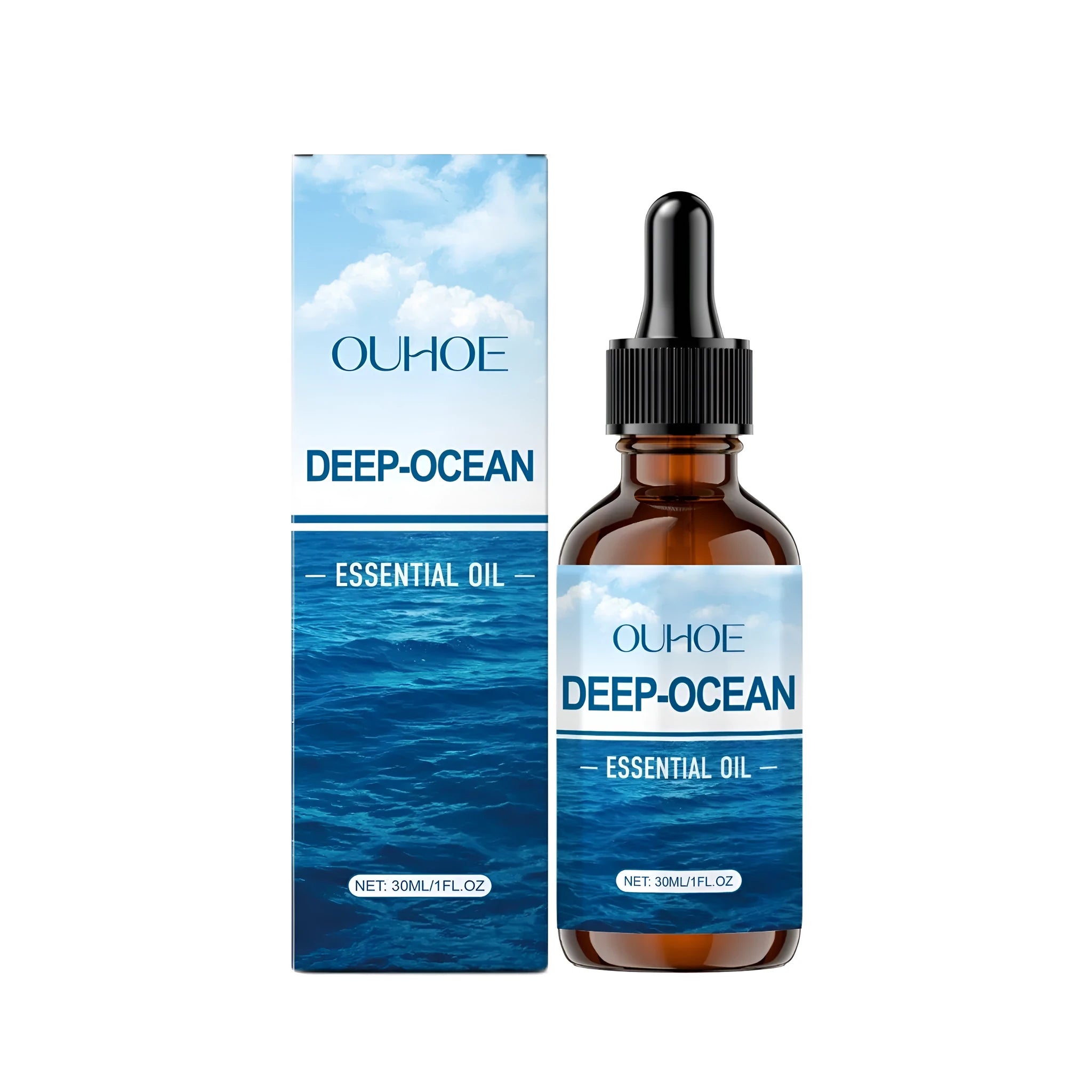 30ml bottle of Deep-Ocean essential oil with ingredients listed on label
