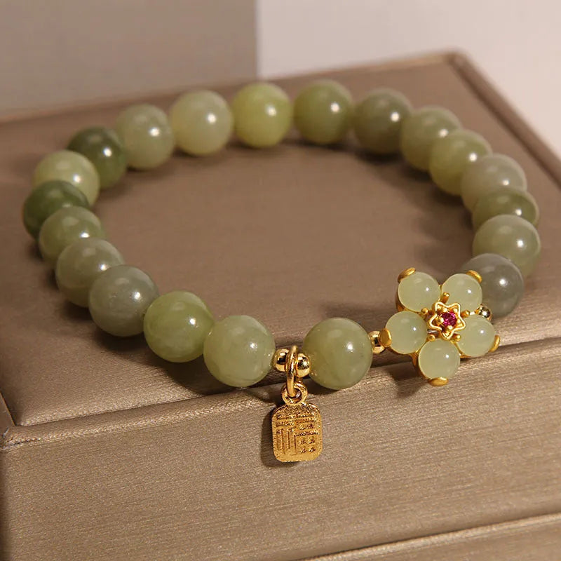 Grey jade coloured alloy bracelet for women with adjustable clasp on wrist