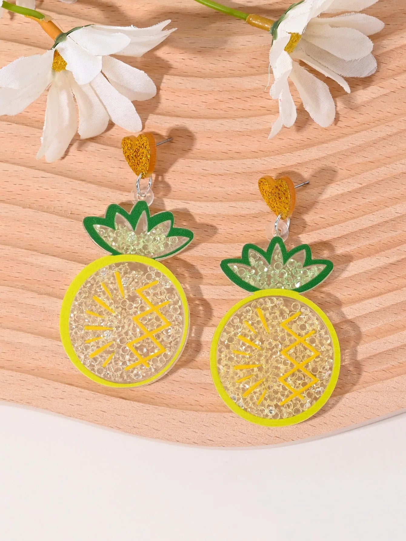 Pastoral style fruit shaped acrylic earrings for women with cherry, strawberry, watermelon designs
