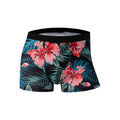 Men's ice silk underwear with fashion printing showing mid waist design and breathable polyester fabric