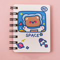 Astronaut series flipped pocket notebook showing 10.5cm x 8cm size and space-themed cover options.