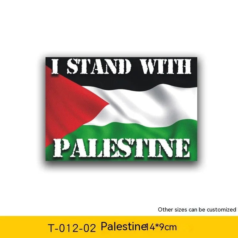 Palestinian flag car decal sticker on vehicle window with three colour option examples