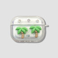 3D epoxy coconut tree TPU earphone case for Apple AirPods with optional pendant chain