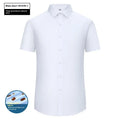 Men's slim fit waterproof business shirt in solid colour with square collar
