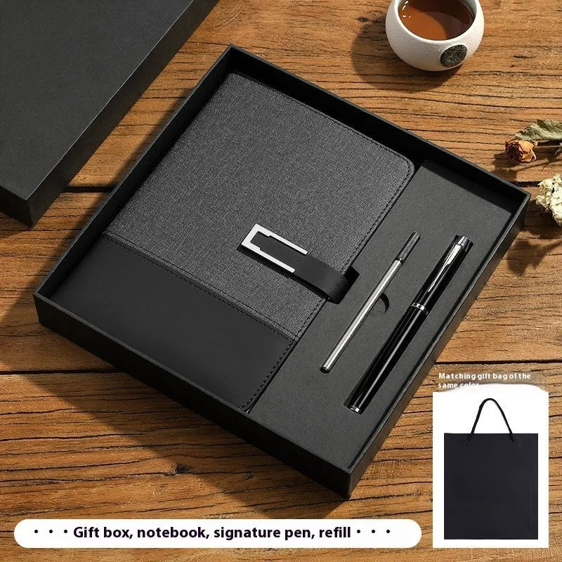 Genuine leather A5 business notebook with wood-free paper pages in multiple colour options including brown, black, green, blue, and red