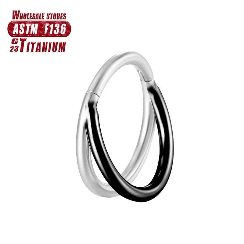 Titanium alloy fork nose ring in multiple colours and sizes for body piercing