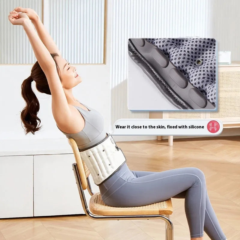 Automatic inflation lumbar support waist belt for back pain relief with adjustable medical strap