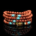 Golden star stone colour bracelet with 108 nugget sand pieces and six words mantra design