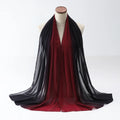 Long chiffon scarf draped showing lightweight fabric texture and length with ethnic pu long design