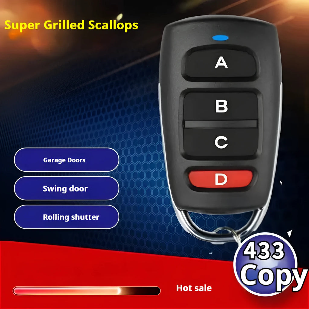 Clone remote control key 433MHz garage door access control 65x35.8x16mm ABCD button