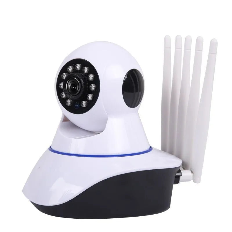 White dome-shaped wireless security camera with 2MP HD resolution and night vision for indoor/outdoor use